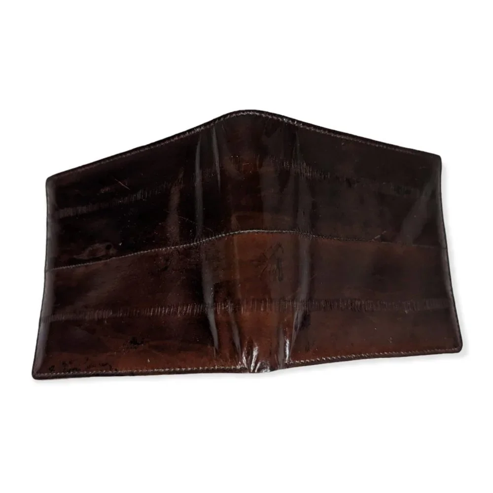 Vintage Dark Brown Eel Skin Men's Wallet